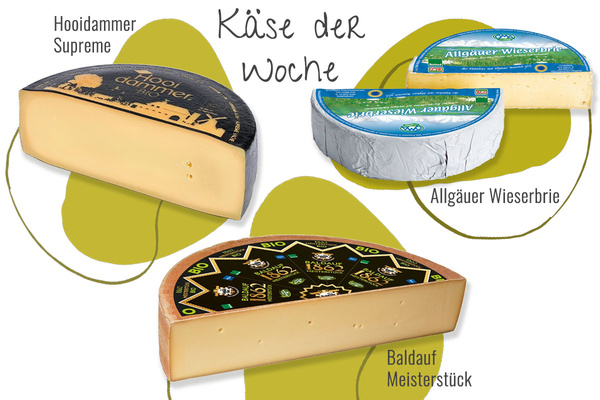 Drei Käsesorten aus der Abokiste in einem Bild