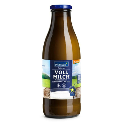 Produktfoto zu Vollmilch 3,7%,Flasche,1L,Demeter Milch