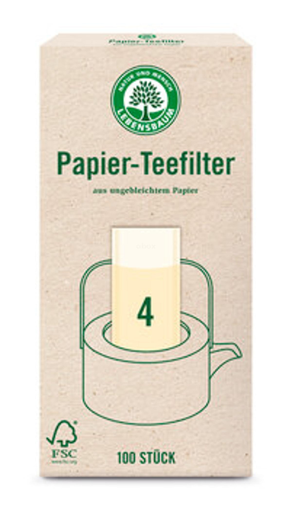 Produktfoto zu Papier Teefilter ungebleicht Gr 4