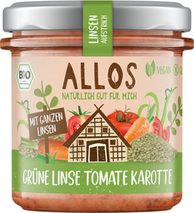 Produktfoto zu Linsen-Aufstrich Grüne Linse Tomate Tamari , vegan