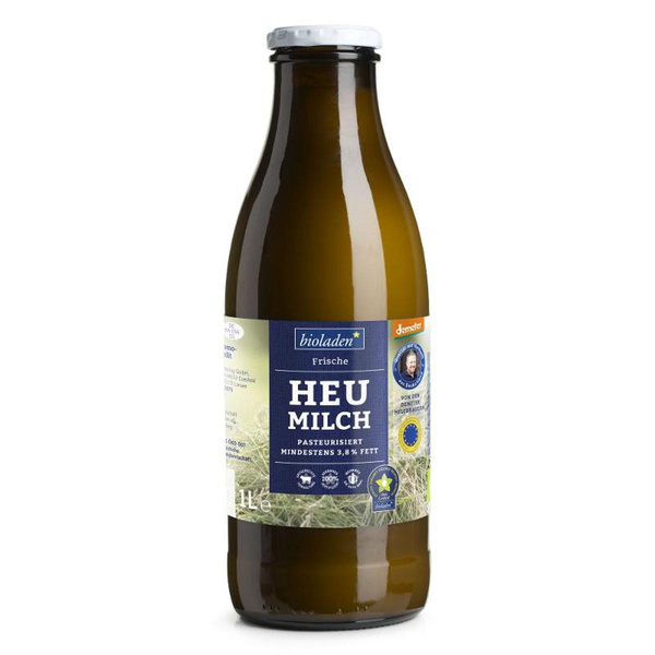Produktfoto zu b*Heumilch Kuh & Kalb Demeter 3,8%, Flasche Milch