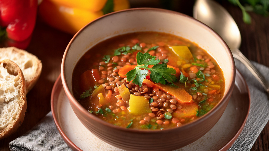 Rezeptbild für Rote-Linsen-Paprika-Suppe