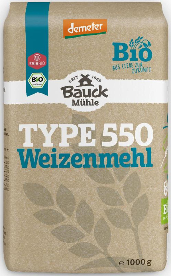Produktfoto zu Weizenmehl Typ 550 (Bauck) 1000g