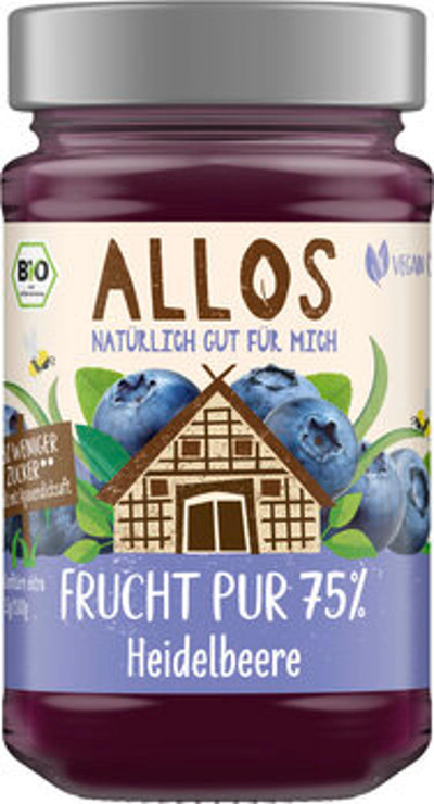 Produktfoto zu Frucht Pur Heidelbeere 75 % Frucht 250g