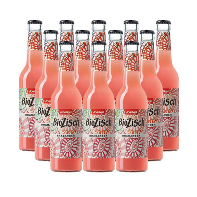 Produktfoto zu BioZisch Rhabarber  Kiste 12 x 0,33l