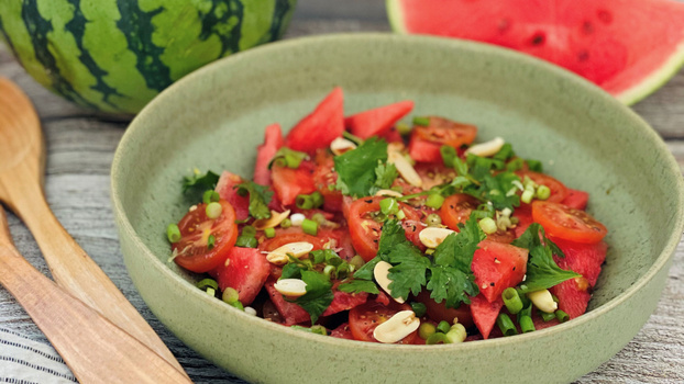 Rezeptbild für Wassermelonen-Tomaten-Salat