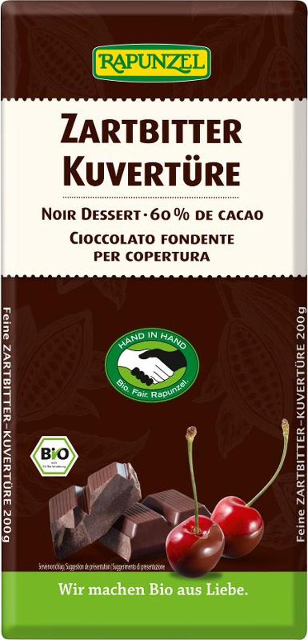 Produktfoto zu Zartbitter Kuvertüre 200g HIH