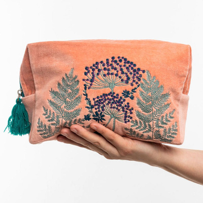 Produktfoto zu Kosmetiktasche Samt Leaves