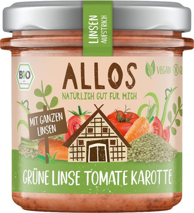 Produktfoto zu Linsen-Aufstrich Grüne Linse Tomate Tamari , vegan