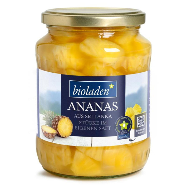 Produktfoto zu Ananasstücke Glas 665g