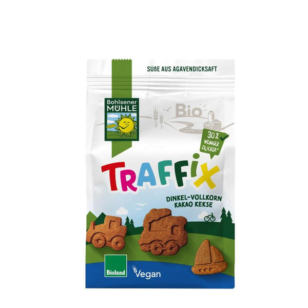 Produktfoto zu TraffiX - Dinkel-Vollkorn - Kakaokekse 125g