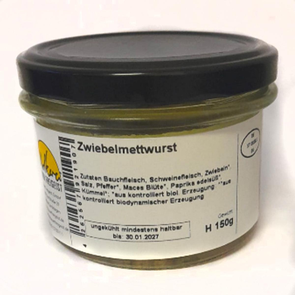 Produktfoto zu Zwiebelmettwurst im Glas 150g