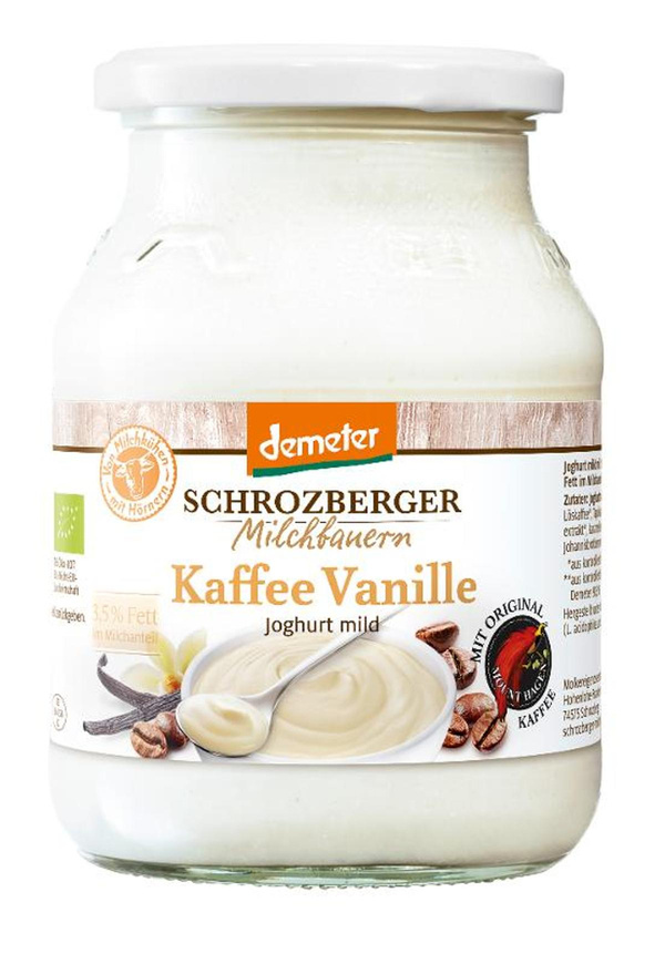 Produktfoto zu Demeter Joghurt Kaffee Vanille 3,5% (Glas) 500g