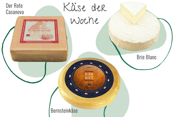 Drei Käsesorten aus der Abokiste in einem Bild