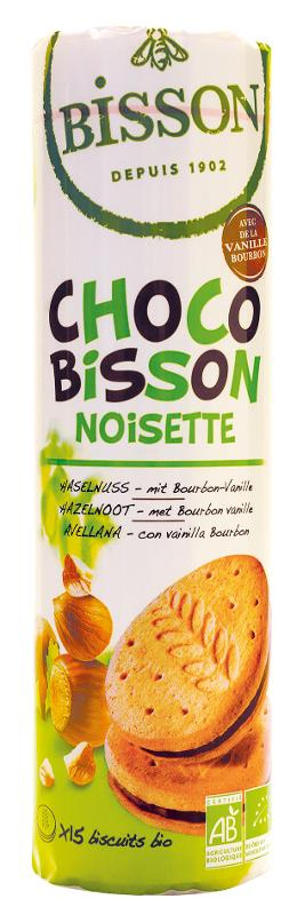Produktfoto zu Choco Bisson Doppelkeks Haselnuss mit Bourbon-Van.