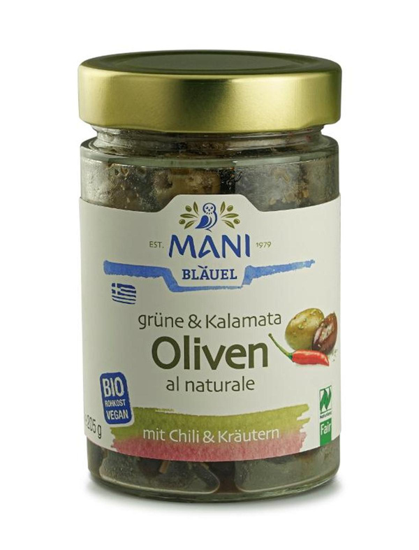 Produktfoto zu Grüne & Kalamata Oliven al naturale Chili&Kräutern