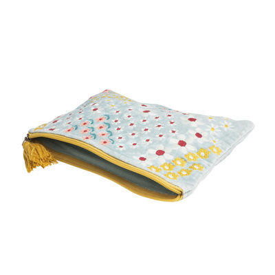 Produktfoto zu Samttäschchen Flower hellblau