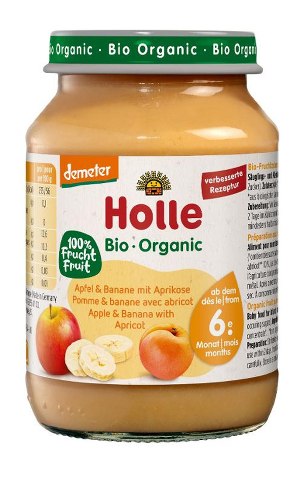 Produktfoto zu Apfel & Banane mit Aprikose (Holle) 190g