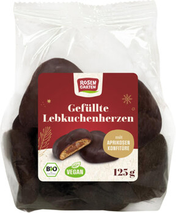 Produktfoto zu Lebkuchen-Herzen gefüllt -Vegan- 125g