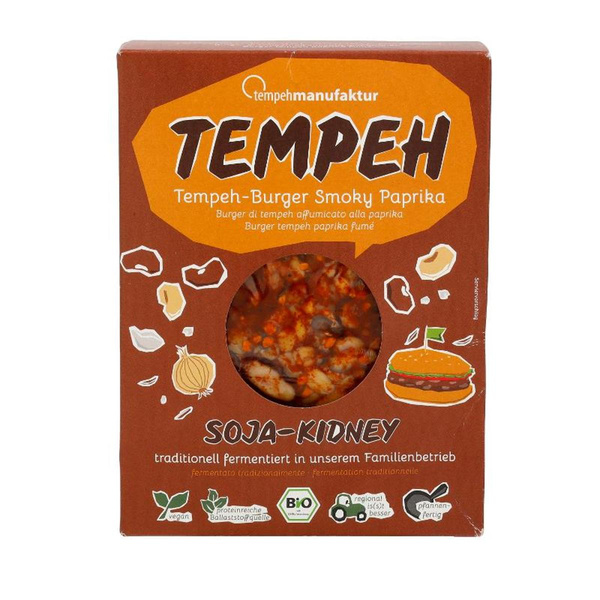 Produktfoto zu Tempeh-Burger - Smoky Paprika, Soja-Kidney