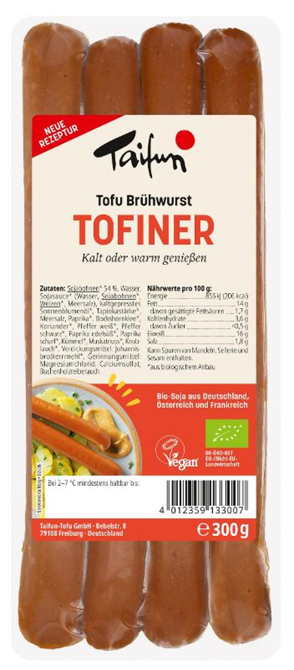 Produktfoto zu Tofiner - Tofuwürstchen Wiener Art (4 Stück)