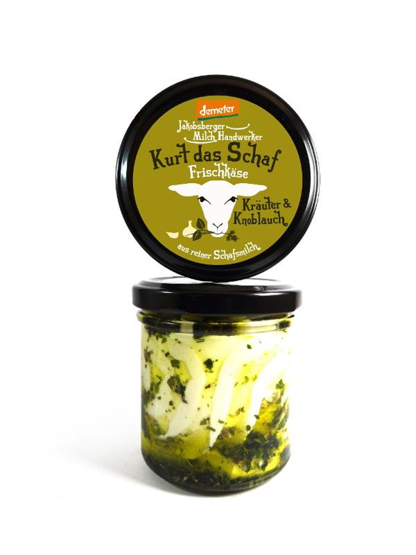 Produktfoto zu Schaffrischkäse 'Kurt das Schaf' Kräuter&Knoblauch