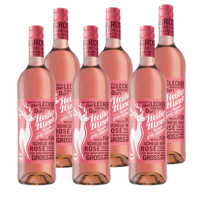 Produktfoto zu HEIßER HIRSCH Glühwein, rose Kiste 6x0,75l