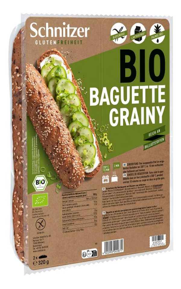 Produktfoto zu Baguette Grainy 2er, glutenfrei 320g