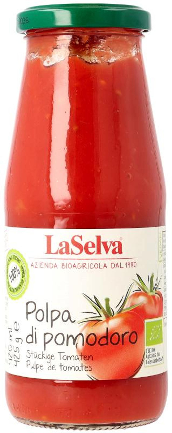 Produktfoto zu Tomatenpolpa ohne Salz - stückige Tomaten 425g
