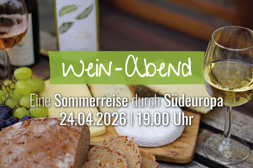 Lasst uns einen schönen Abend mit Wein und Käse haben!