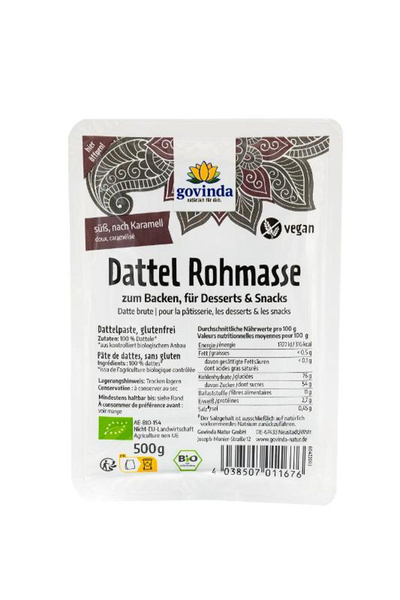 Produktfoto zu Dattel-Rohmasse (Dattelpaste) 100% Datteln 500g