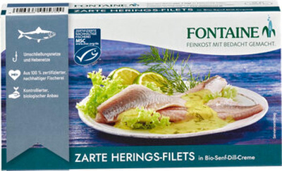 Produktfoto zu Heringfilets in Senf Dill Creme
