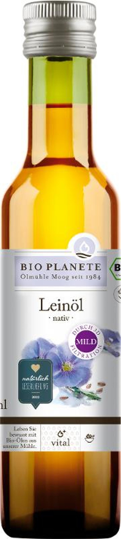Produktfoto zu Leinöl nativ (mild duch 3D-Filtration) 250ml
