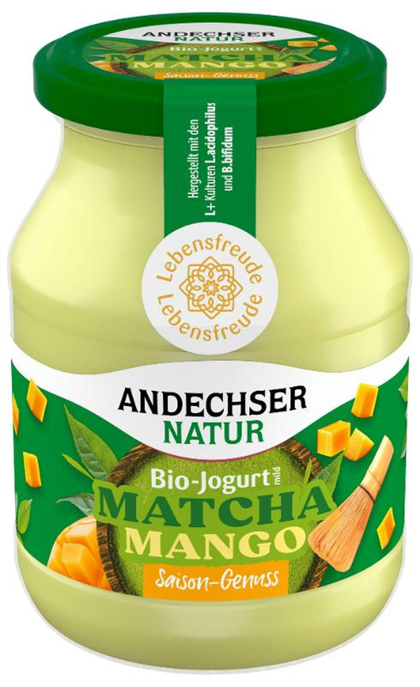 Produktfoto zu Saison-Joghurt mild Matcha-Mango, 3,8% (Pfandglas)