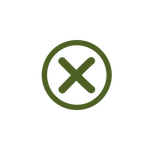 Ein grünes Kreis-Symbol mit einem X in der Mitte.