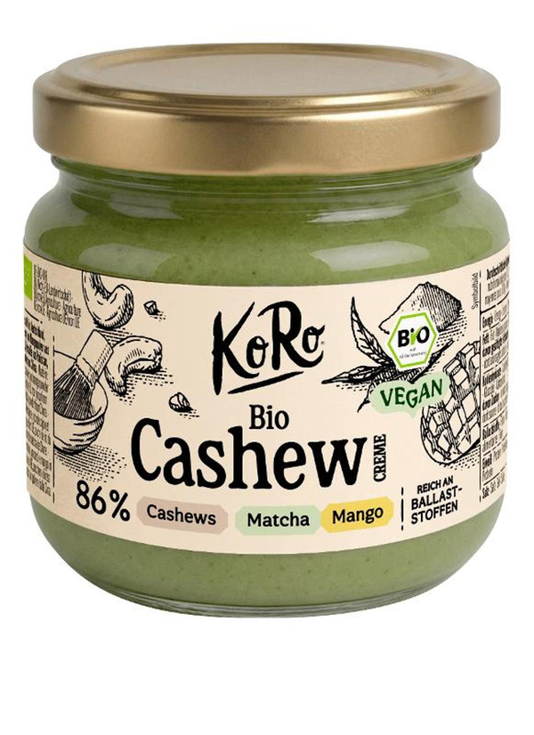 Produktfoto zu Cashewcreme Matcha mit Mango 200g