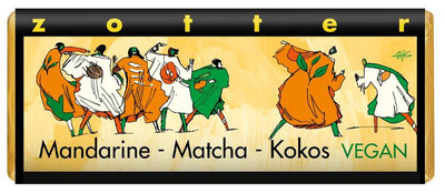 Produktfoto zu Mandarine - Matcha - Kokos Schokolade Zotter