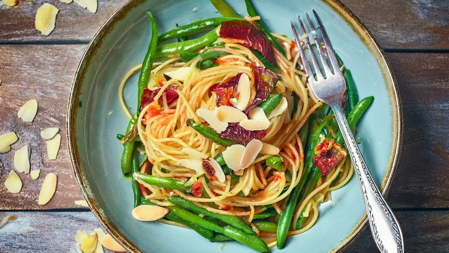 Rezeptbild für Spaghetti mit grünen Bohnen