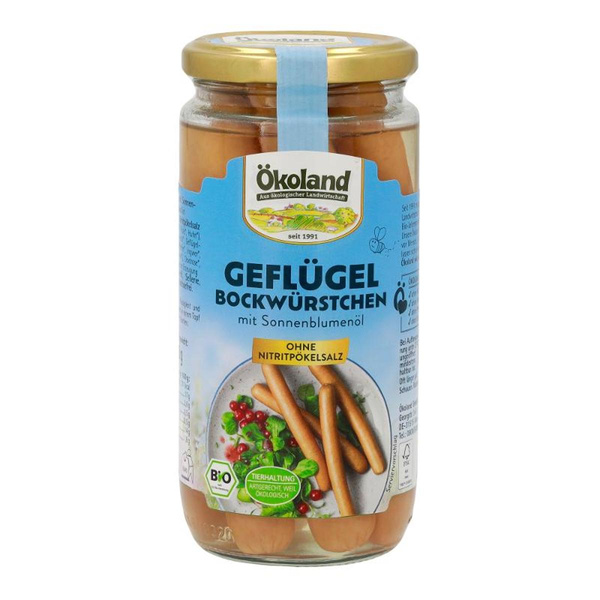 Produktfoto zu Geflügel Bockwürstchen in Eigenhaut, 6 St.(Glas) 180g