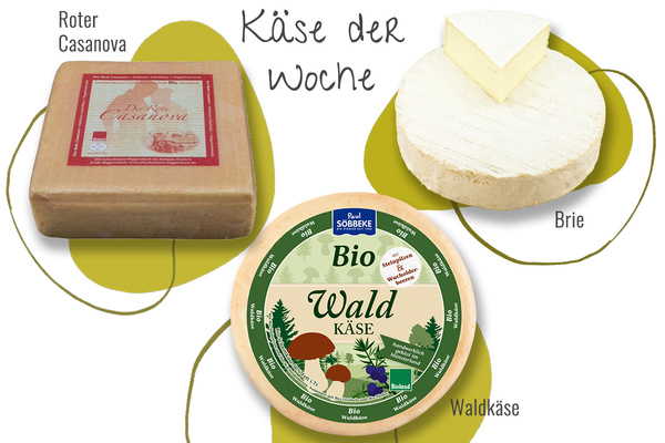 Drei Käsesorten aus der Abokiste in einem Bild