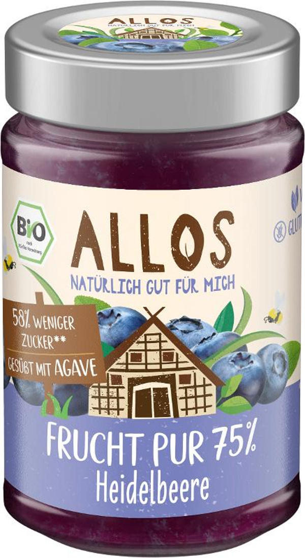 Produktfoto zu Frucht Pur Heidelbeere 75 % Frucht 200g
