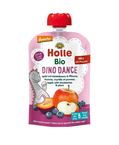 Produktfoto zu Pouchy Dino Dance Apfel Heidelbeere Pflaume