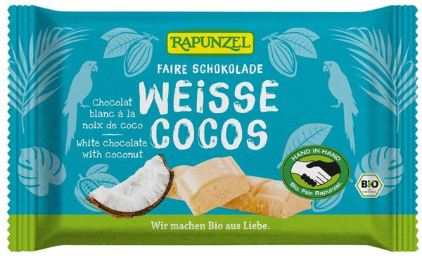 Produktfoto zu Weiße Schokolade mit Kokosstückchen 100g