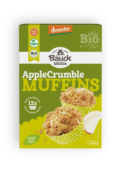 Produktfoto zu Apple Crumble Muffins, Demeter - Backmischung