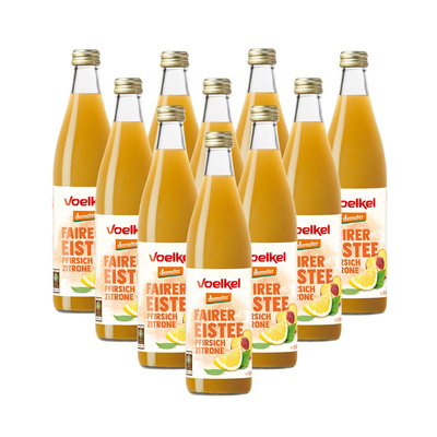 Produktfoto zu Fairer Eistee Pfirsich Zitrone Kiste 10x0,5l