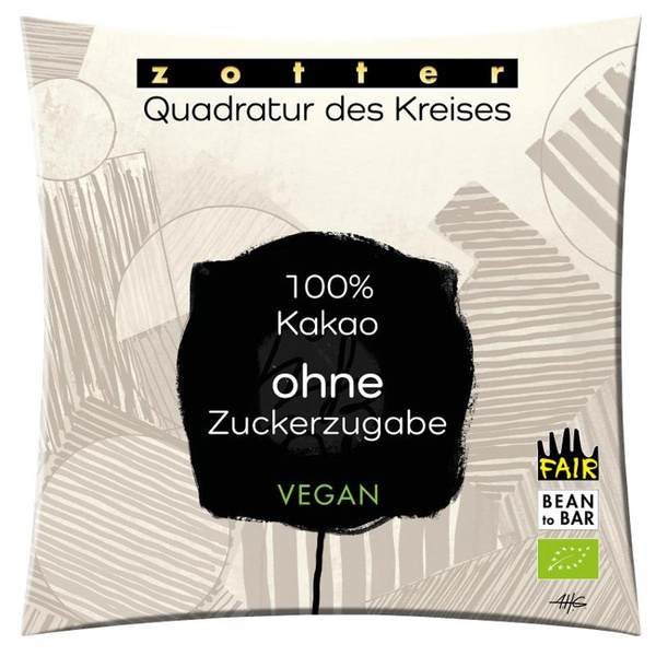 Produktfoto zu Quadratur des Kreises - 100% Dunkle Schoko ohne Zuckerzugabe