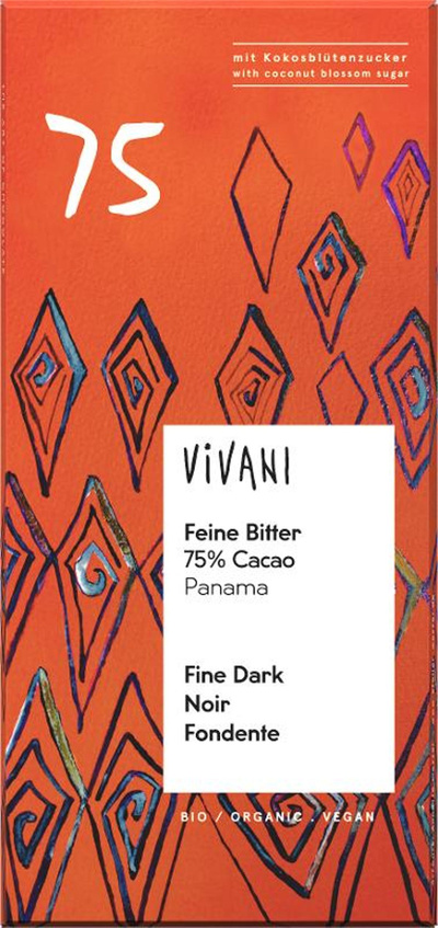 Produktfoto zu Feine Bitter 75% Cacao mit Kokosblütenzucker 80g