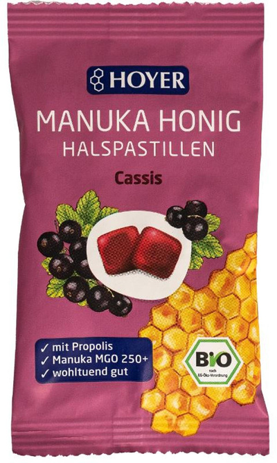 Produktfoto zu Manukahonig Halspastillen Cassis MGO 250+