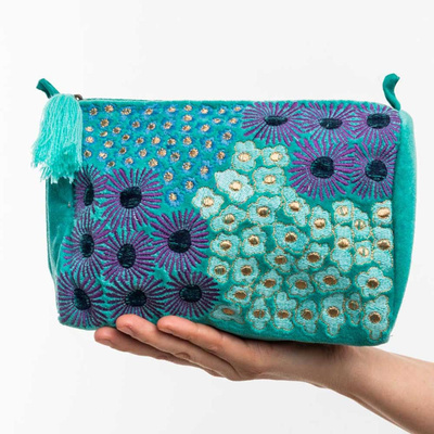 Produktfoto zu Kosmetiktasche Samt Blossoms