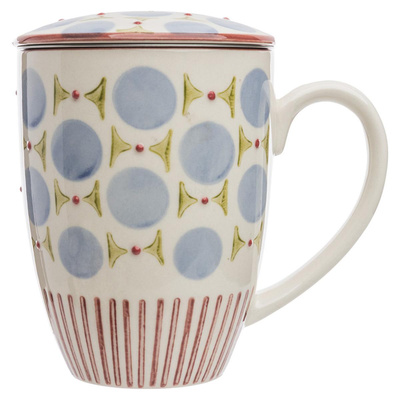 Produktfoto zu Tasse mit Teesieb Punkte blau